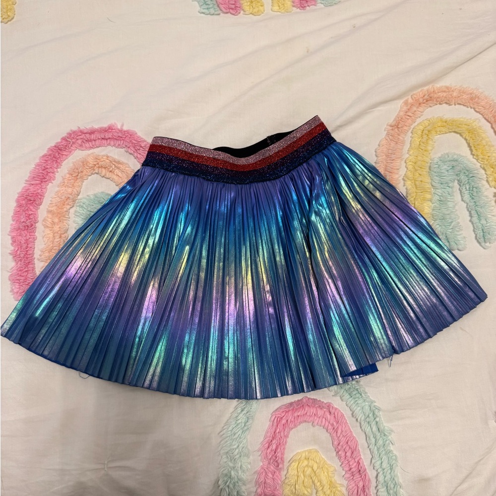 Sara Sara Blue Iridescent Pleated Skirt
